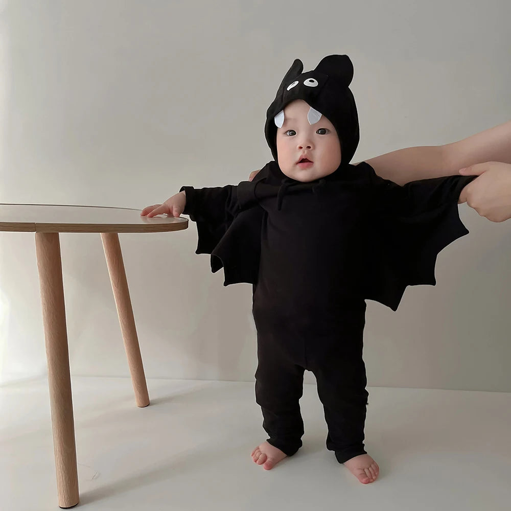 2025 Halloween Baby Onesie Toddler Bat Sleeve Rompers Infant Unisex Cotton Outfit for Halloween Party Baby Halloween Clothes