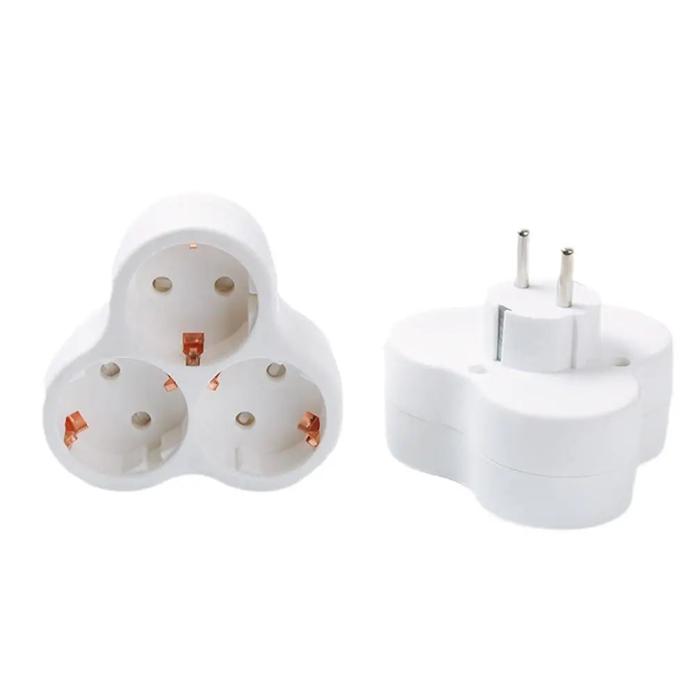 European Type Conversion Plug 1 To 2/3/4 Way EU Germany Standard Power Adapter Socket 16A 250V Travel Charging Adapter