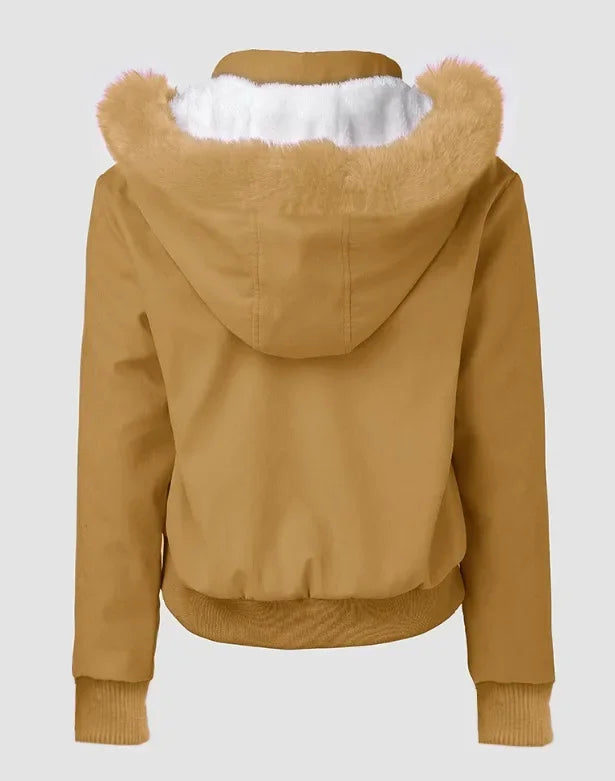 women jacket Short Streetwear Fashion Versatile Casual Zipper Thickened Long Sleeves Hooded coats for Female 2024 Autumn/Winter