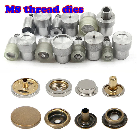 Metal Dies for Snap Buttons Hand Punch Press Machine Mold for Leathercraft Clothing Bags Sewing Accessories