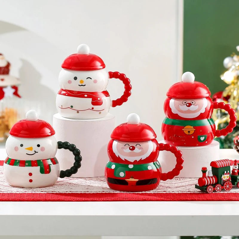 Santa Claus Snowman Cup Christmas Gift Children's Breakfast Mug Couple Girlfriend Friend Office Coffee Cups Drinkware