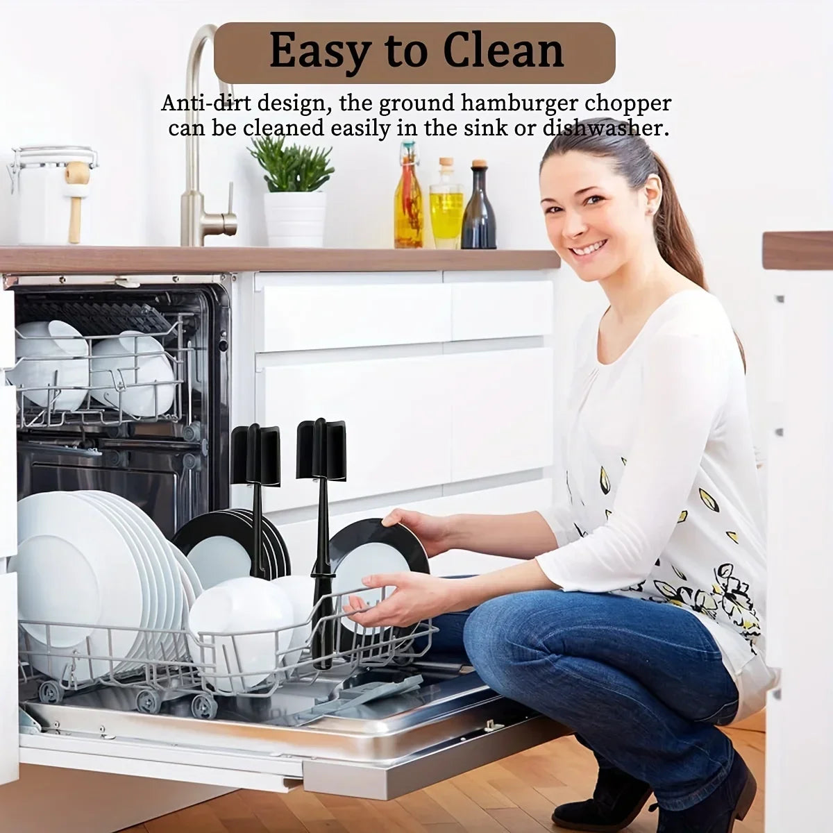 Meat Chopper Kitchen Ground Beef Masher Mixing Grinding and Pounding Spatula Meat Scraper for Mincing Meat Home Gadgets