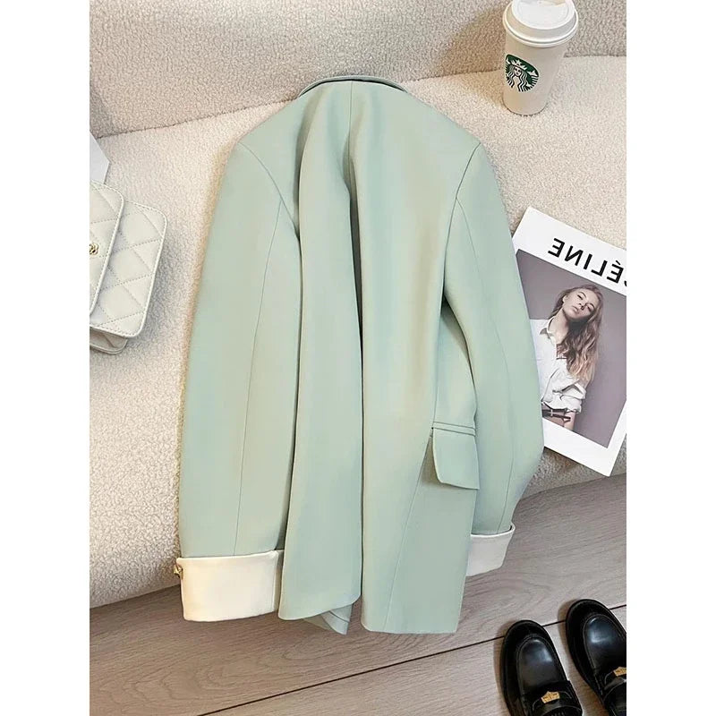 Women's Blazer Coat Spring Autumn Korean Version Leisure Ladies  Suit Jacket Design Sense Korean Version Female Suit Top