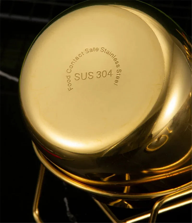 gold golden 304 Seasoning box bottle glass cap with spoon flavoring tank sauce bottle spice jar salt storage box soy sauce dish