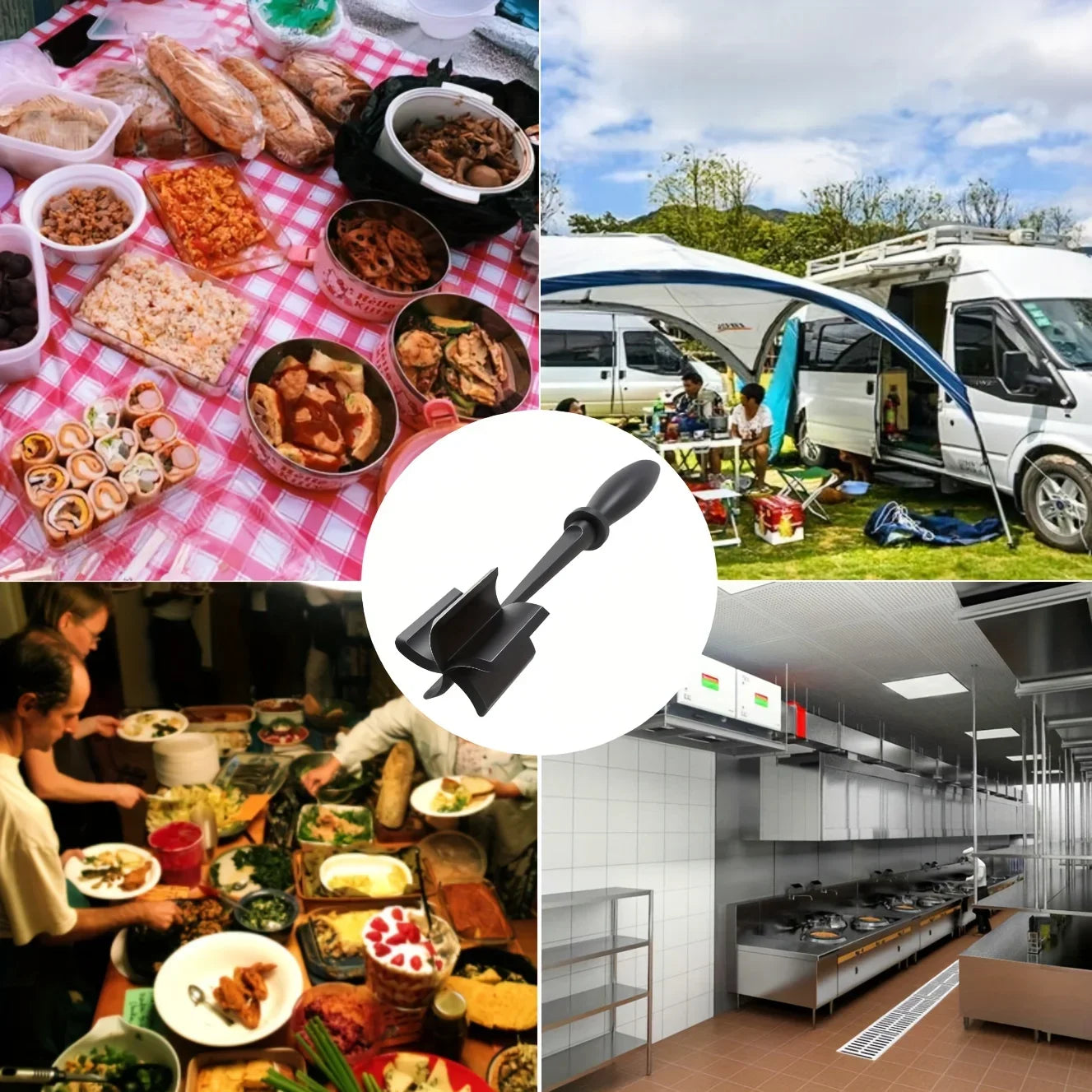 Meat Chopper Kitchen Ground Beef Masher Mixing Grinding and Pounding Spatula Meat Scraper for Mincing Meat Home Gadgets