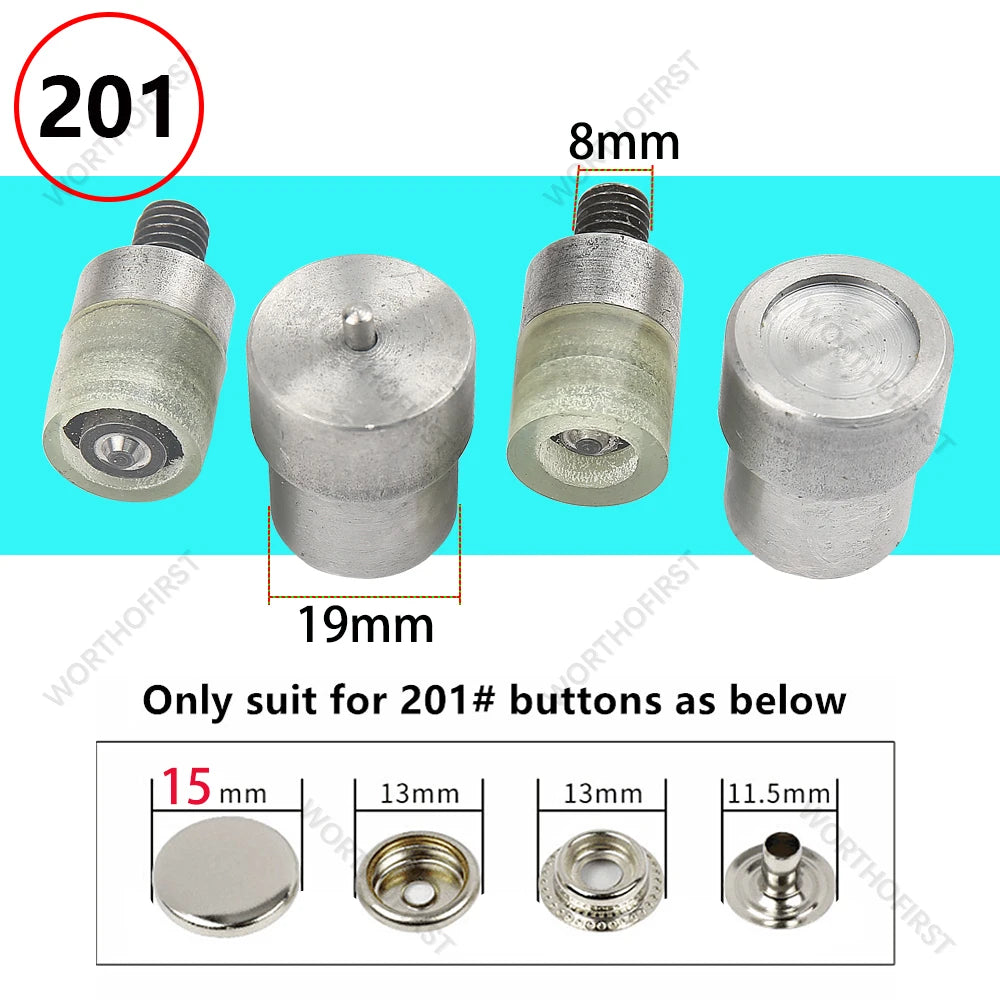 Metal Dies for Snap Buttons Hand Punch Press Machine Mold for Leathercraft Clothing Bags Sewing Accessories