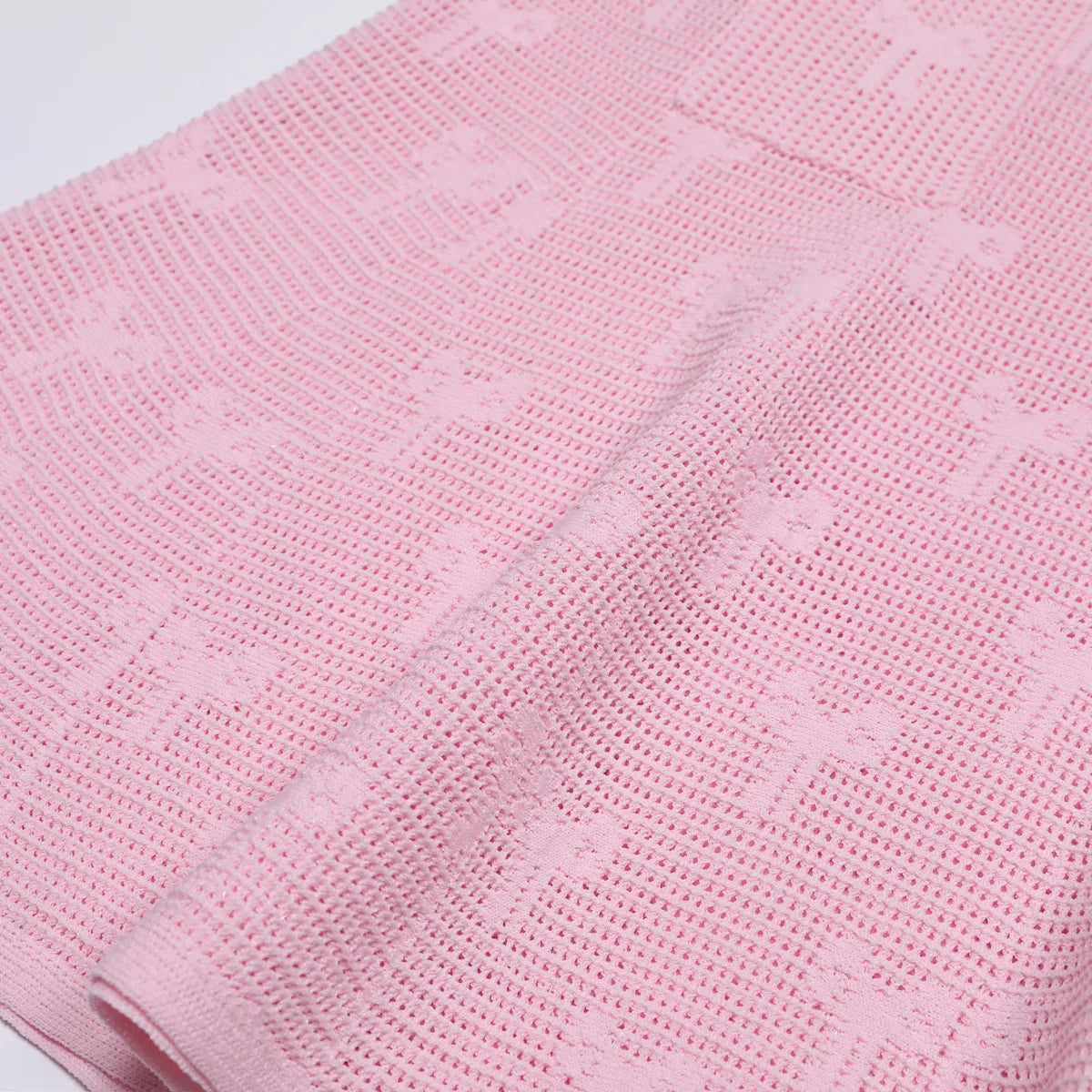 Europe America High-end Fashion Knitted Short-sleeved Dress 2025 Summer Clothes New Round Neck Temperament Woman A-line Dresses