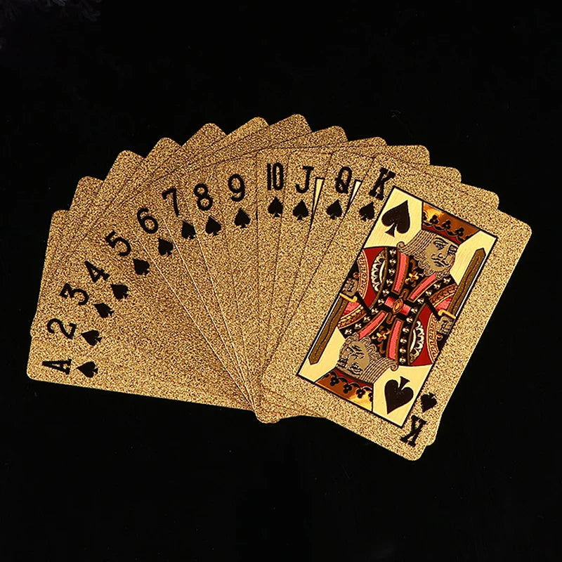 24K Gold Waterproof Playing Cards Plastic Poker Game PET Table Games Halloween Christmas Family Game Nights Board Game Gift