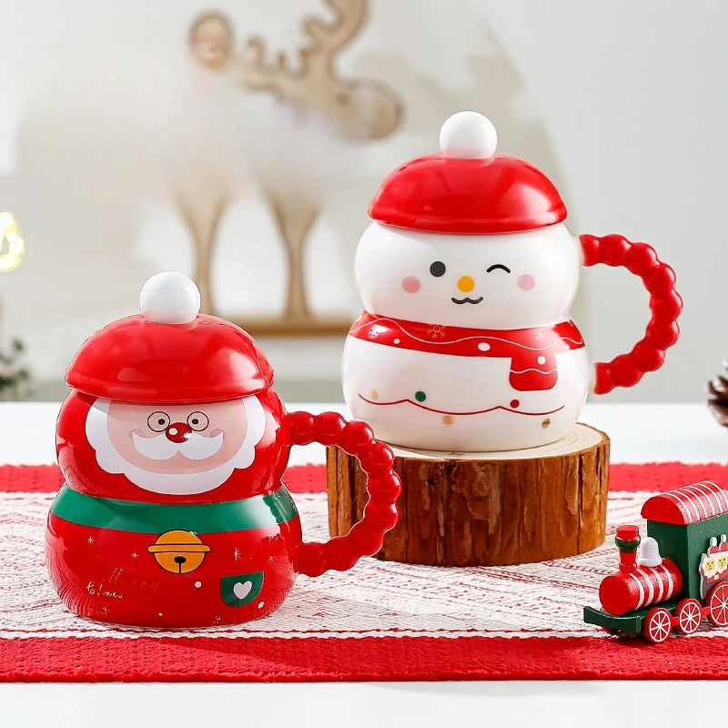 Santa Claus Snowman Cup Christmas Gift Children's Breakfast Mug Couple Girlfriend Friend Office Coffee Cups Drinkware