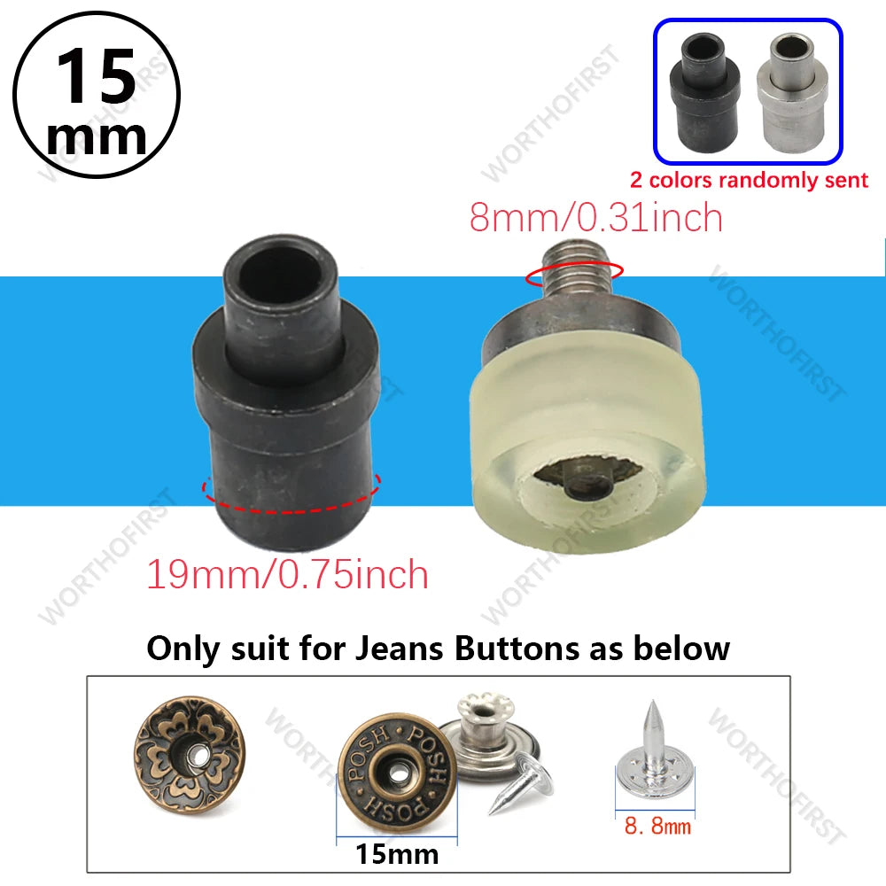 Metal Dies for Snap Buttons Hand Punch Press Machine Mold for Leathercraft Clothing Bags Sewing Accessories