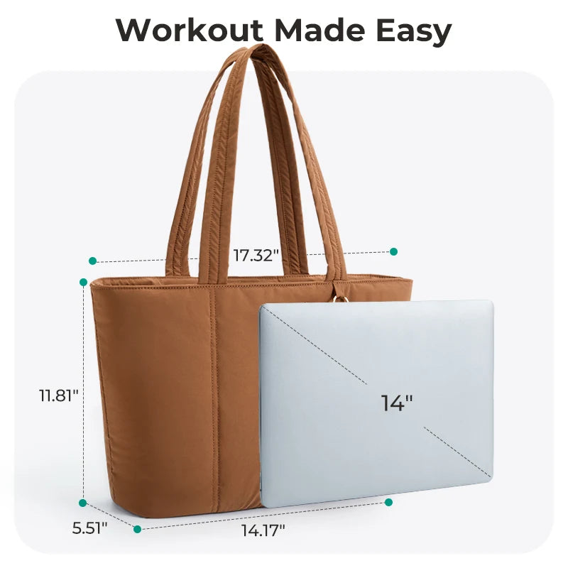 BAGSMART Tote Bag Large Capacity Women's Bags for Travel Solid Color Commuter Messengers  Work School Student Bag