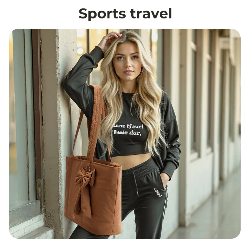 BAGSMART Tote Bag Large Capacity Women's Bags for Travel Solid Color Commuter Messengers  Work School Student Bag