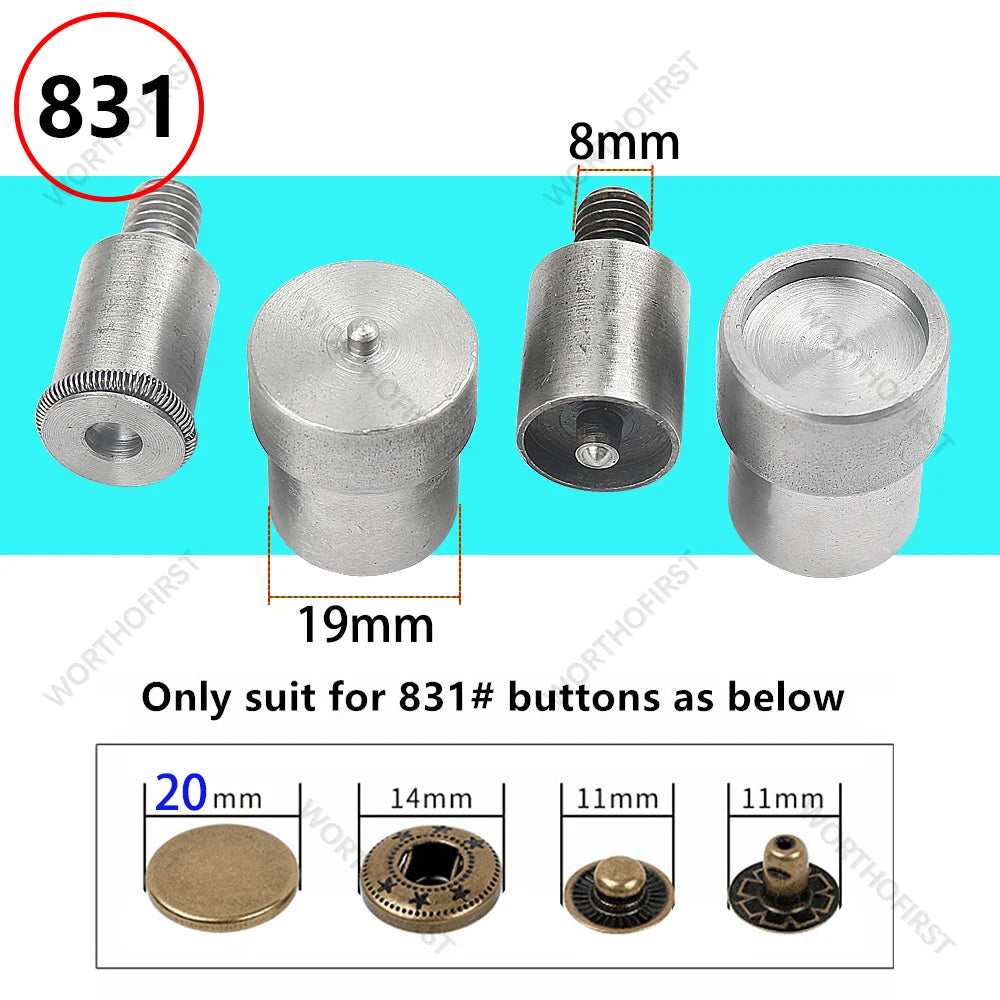 Metal Dies for Snap Buttons Hand Punch Press Machine Mold for Leathercraft Clothing Bags Sewing Accessories