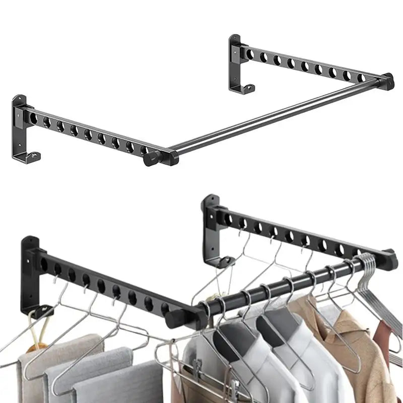 Wall Rack for Clothes Foldable Wall Drying Rack Wall Mounted Clothes Drying Hanger for Laundry Folding Indoor Laundry Hanger
