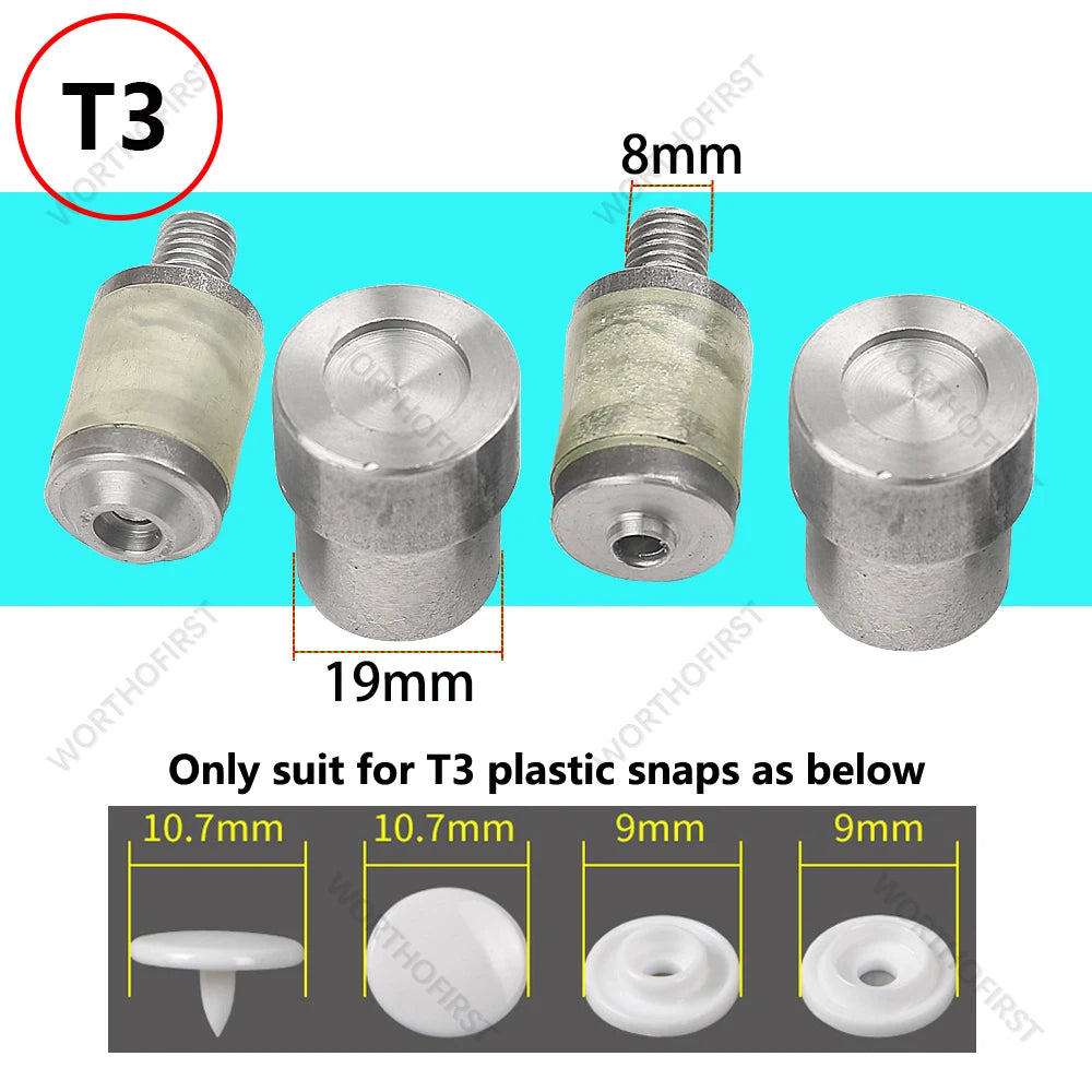 Metal Dies for Snap Buttons Hand Punch Press Machine Mold for Leathercraft Clothing Bags Sewing Accessories