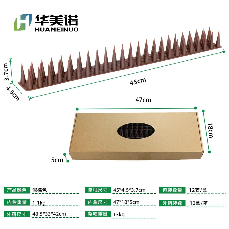 12Pcs Anti Climb Bird Spikes Fence Wall Spikes Stop Birds and Cats Sitting on Fence Cat Repellent Spike for Deterrent Burglar