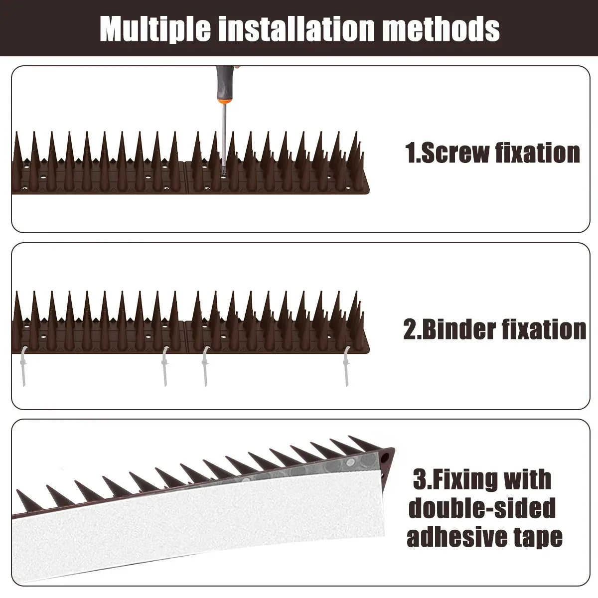 12Pcs Anti Climb Bird Spikes Fence Wall Spikes Stop Birds and Cats Sitting on Fence Cat Repellent Spike for Deterrent Burglar