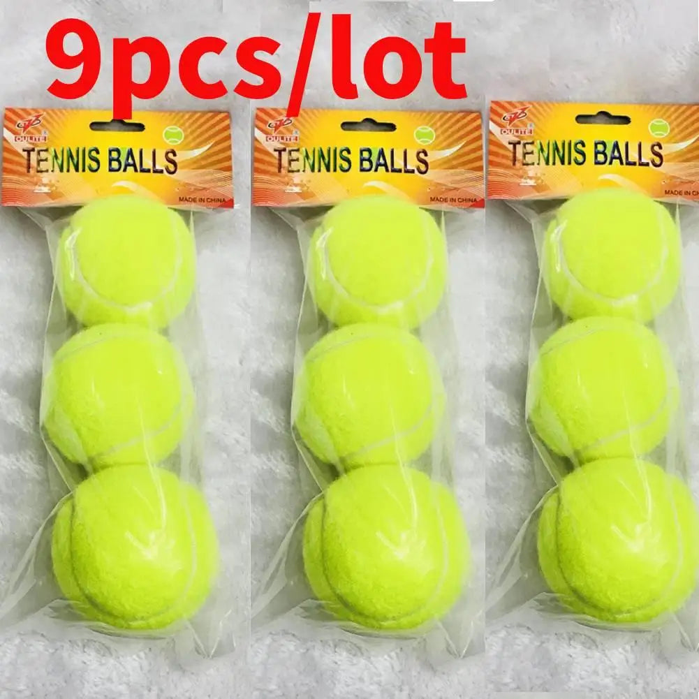 9pcs High Elasticity Training Entertainment Ball Tennis For Training Exercises Elastic Fiber Rubber Outdoor Tennis Ball