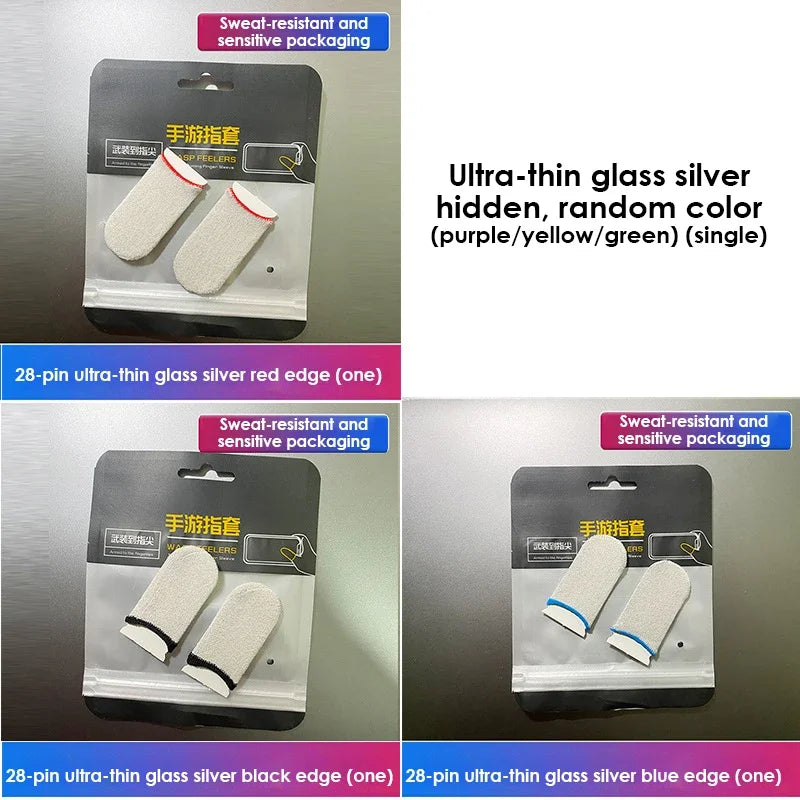 2 Pair For PUBG Gaming Finger Sleeve Breathable Fingertips Sweatproof Anti-slip Fingertip Cover Thumb Gloves For Mobile Game