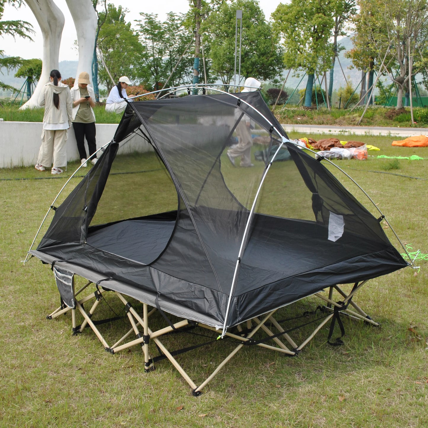 Ultralight 2 Person Backpacking Tent Can Be Used As Cot Bed Tent or Bikepacking Tent, Light Weight Cot Tent Not Include Bed