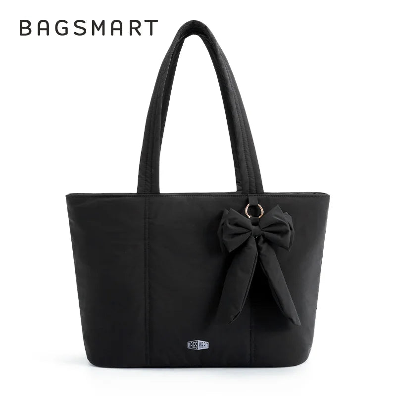 BAGSMART Tote Bag Large Capacity Women's Bags for Travel Solid Color Commuter Messengers  Work School Student Bag