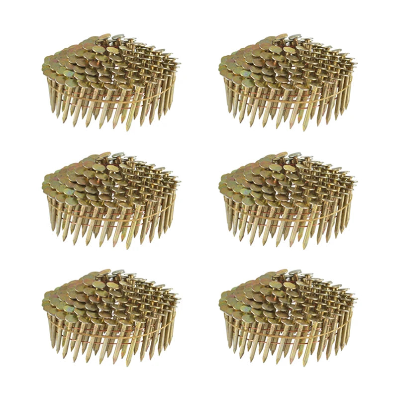 720pcs 15 Degree Roofing Coil Nails 3.05x25mm 3.05x32mm Big Cap Round Head Tacks for Pneumatic Nailer Woodworking Tool