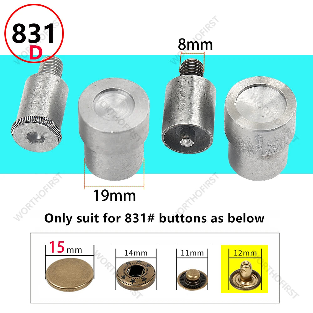 Metal Dies for Snap Buttons Hand Punch Press Machine Mold for Leathercraft Clothing Bags Sewing Accessories