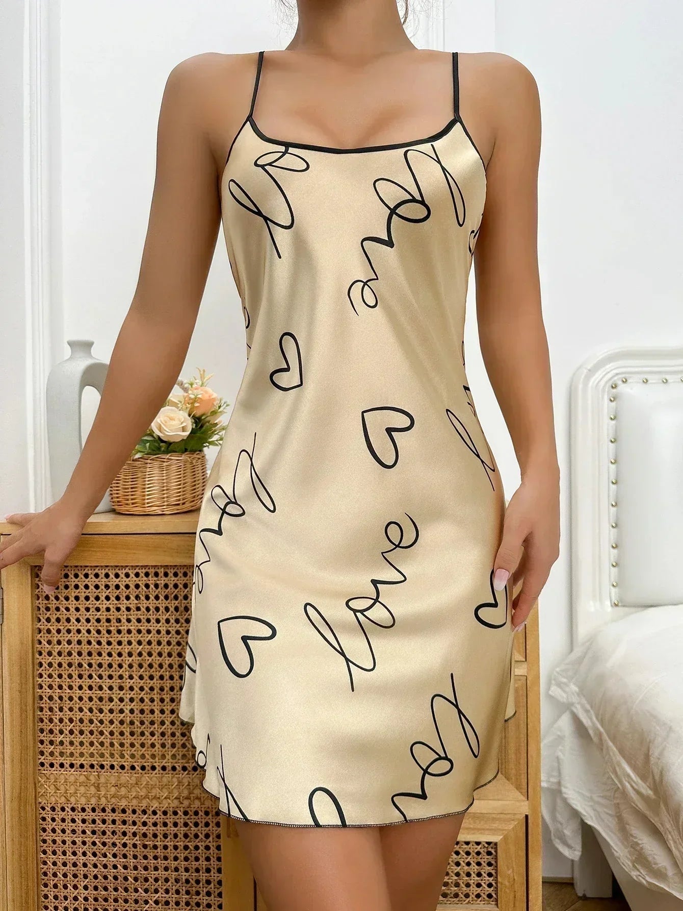 Heart Letter Print Nightdress