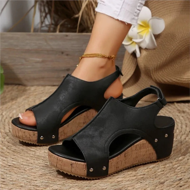 Fashion Woman Summer Shoes Sandals Wedge Sandal For Women Elegant Women's Sandals Slide Huaraches Female Women Heels Footwear