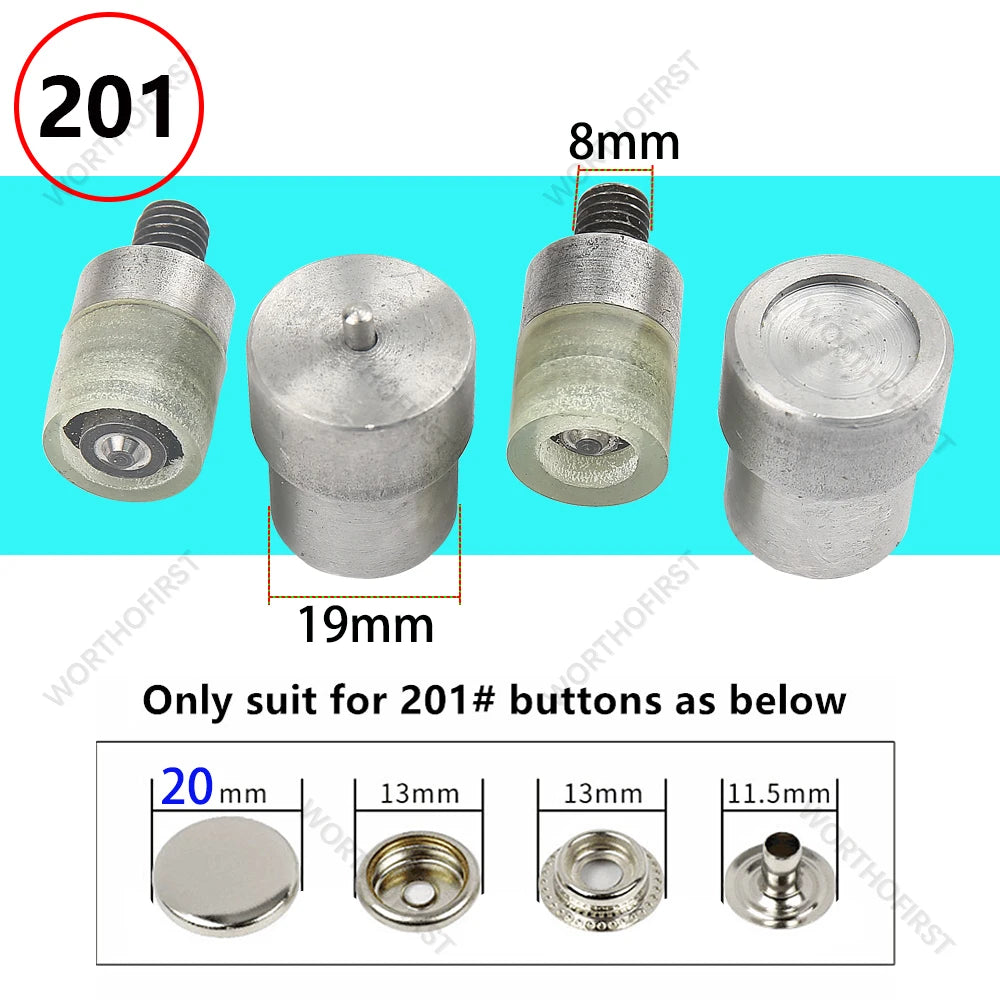 Metal Dies for Snap Buttons Hand Punch Press Machine Mold for Leathercraft Clothing Bags Sewing Accessories