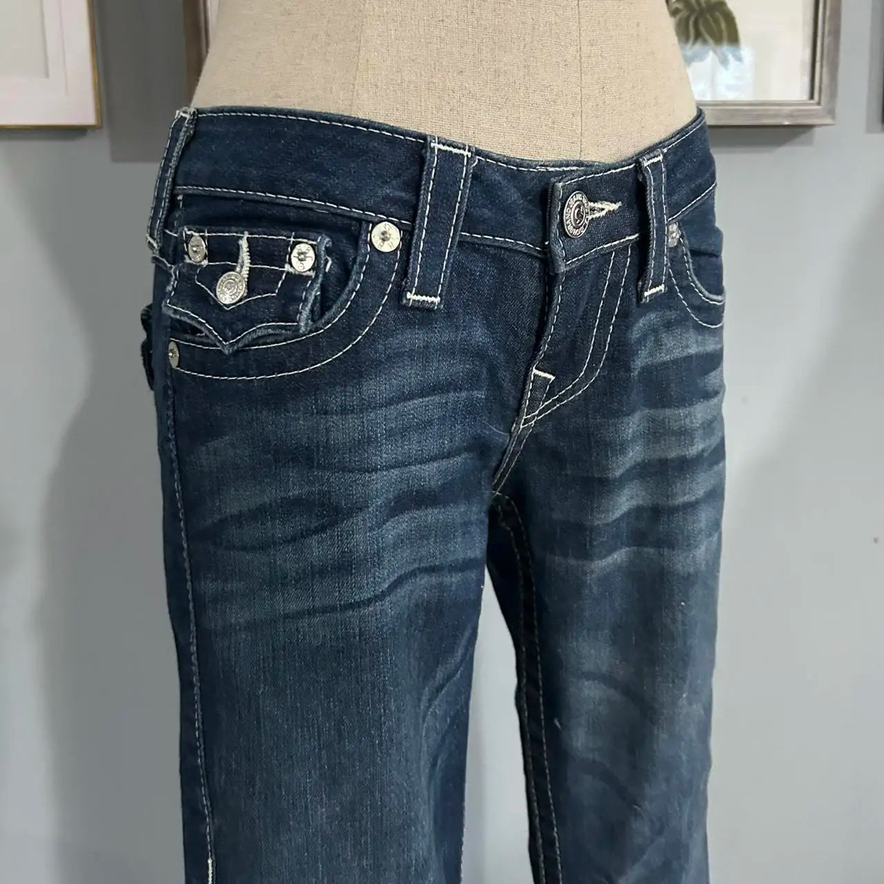 Vintage Buddha Embroidered Jeans Casual 2000s High Street Straight Wide Leg Jeans Harajuku Ootd Y2k Denim Pants Women Clothing