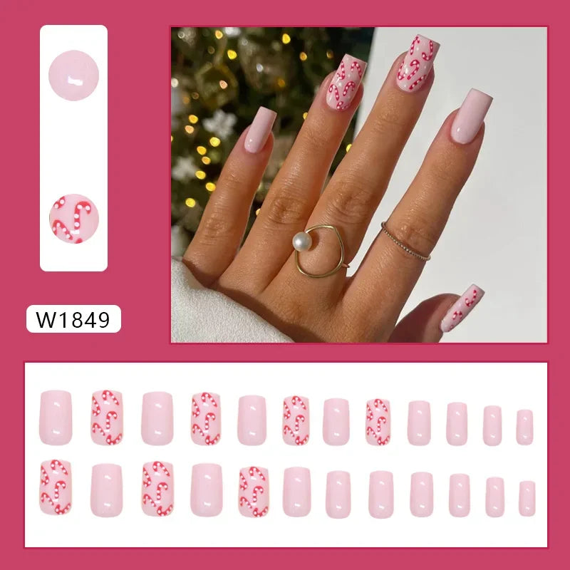 Platinum Maple Leaf Fake Nail with Jelly sticker Press on False Nails Wearable Round Head Oval Full Cover Nail Tips