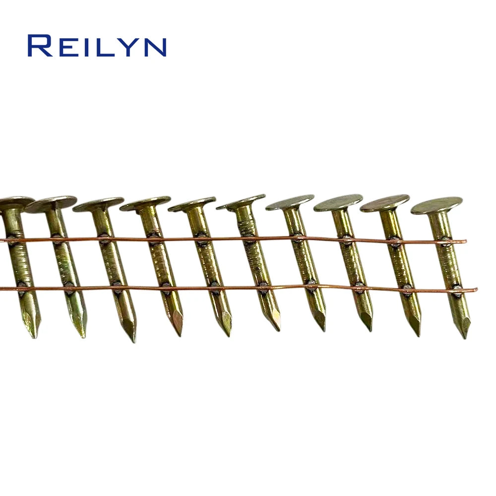 720pcs 15 Degree Roofing Coil Nails 3.05x25mm 3.05x32mm Big Cap Round Head Tacks for Pneumatic Nailer Woodworking Tool