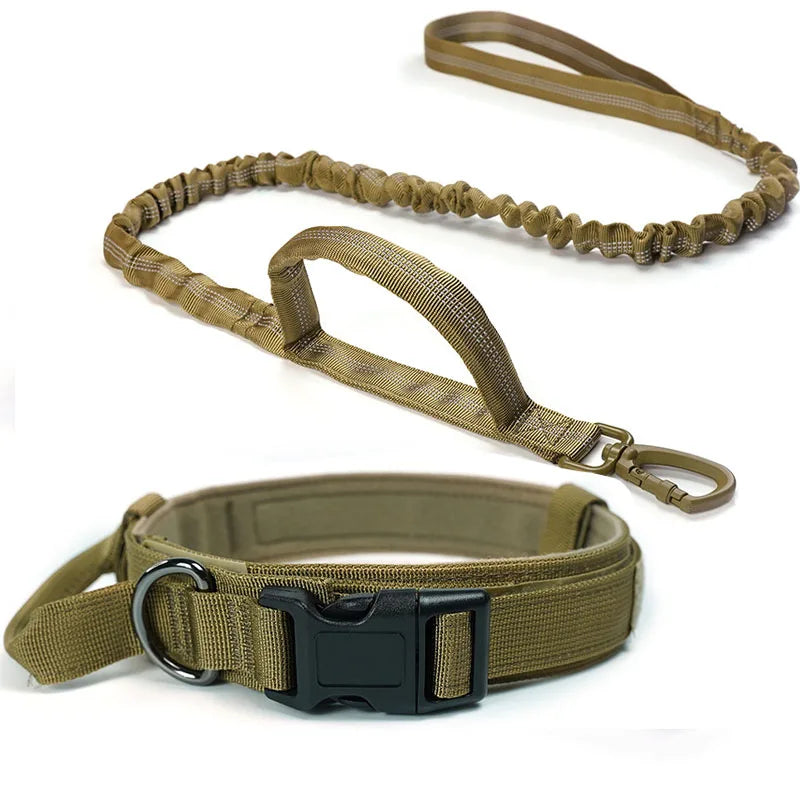 Dog Collar Durable Adjustable Military Pet Collar Tactical Leash Set Nylon Collar Medium Large Dog Shepherd Training Accessories