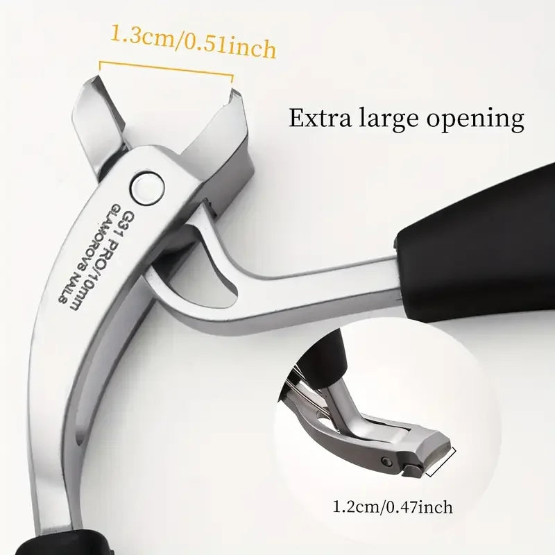 Heavy-Duty Nail Clippers Wide Jaw Opening Fingernail Clipper Thick Hard Toenail Cutter Inclined Arc Blade Manicure Scissor Tools