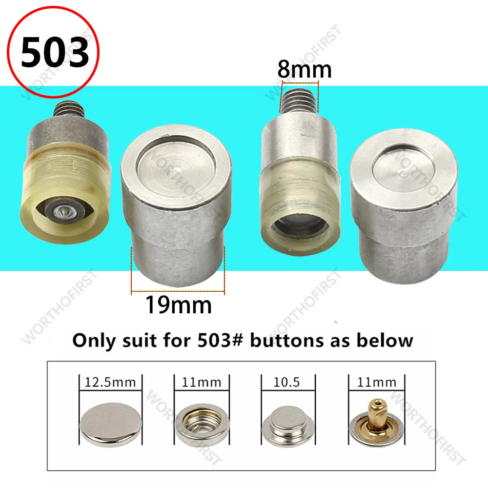 Metal Dies for Snap Buttons Hand Punch Press Machine Mold for Leathercraft Clothing Bags Sewing Accessories