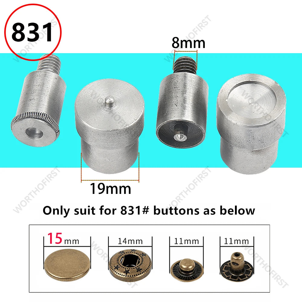 Metal Dies for Snap Buttons Hand Punch Press Machine Mold for Leathercraft Clothing Bags Sewing Accessories