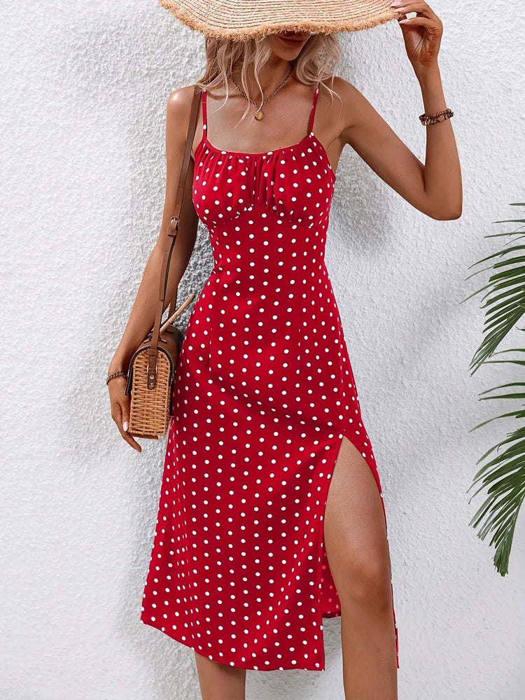 New Summer Women's Fashion Backless MIDI Dress,Sleeveless Dresses,Casual Dresses,Woman's Clothing,Vacation Dress,Floral Dresses