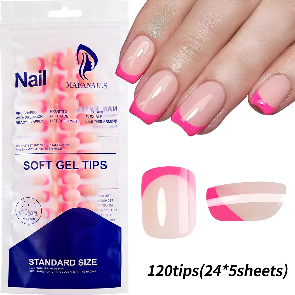 576pcs/Box Colorful Fake Nails Black Red Design Fake Nail Oval Short Square Press On False Nails Mixed Full Cover Nail Tips