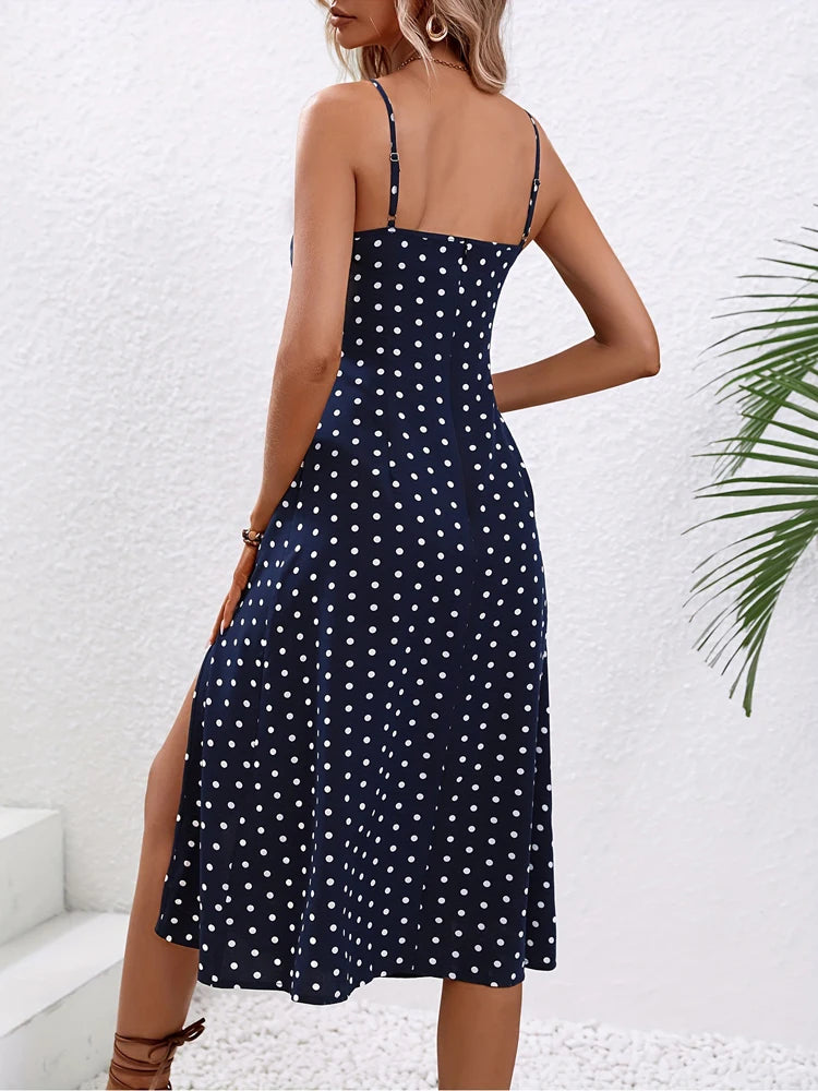 New Summer Women's Fashion Backless MIDI Dress,Sleeveless Dresses,Casual Dresses,Woman's Clothing,Vacation Dress,Floral Dresses