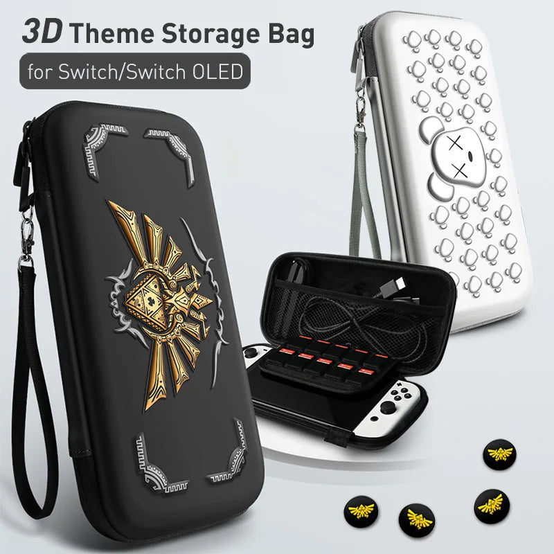 3D Theme Storage Bag For Nintendo Switch Portable Carrying Hard Case Waterproof NS Switch OLED Game Accessories