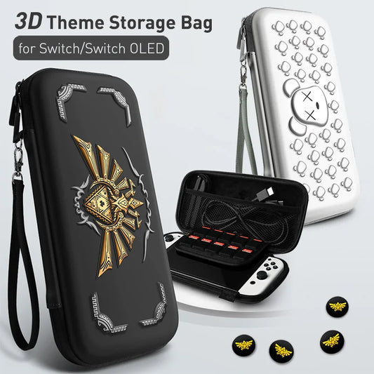 3D Theme Storage Bag For Nintendo Switch Portable Carrying Hard Case Waterproof NS Switch OLED Game Accessories