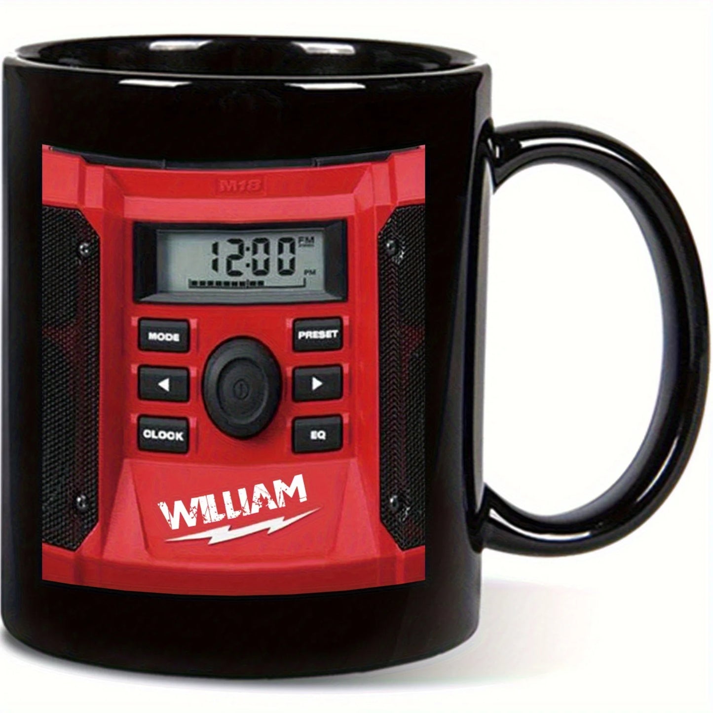 1pc 11oz 325ml Mug Pattern Printing with Digital Clock and Music Player Coffee Cup Milk Cup Father's Day Boyfriend Gift