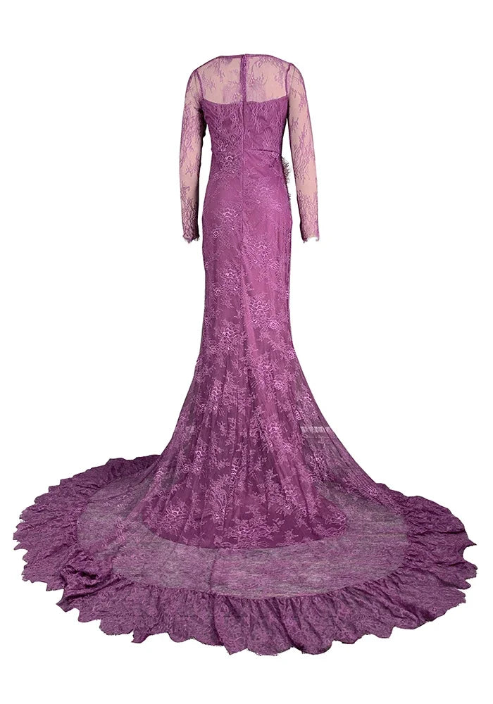 Modigirl 2025 Womens Black Wedding Dresses for Party Evening Formal Bodycon Autumn Floor-Length Elegant Woman Lace Long Dress