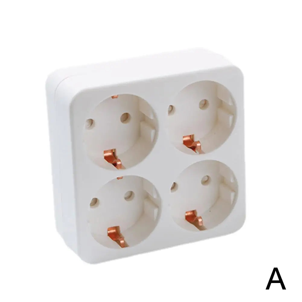 European Type Conversion Plug 1 To 2/3/4 Way EU Germany Standard Power Adapter Socket 16A 250V Travel Charging Adapter