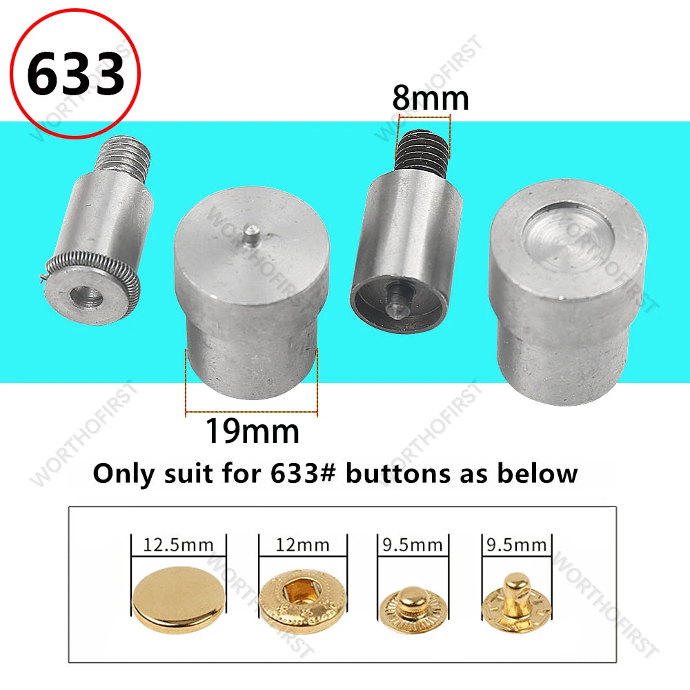 Metal Dies for Snap Buttons Hand Punch Press Machine Mold for Leathercraft Clothing Bags Sewing Accessories