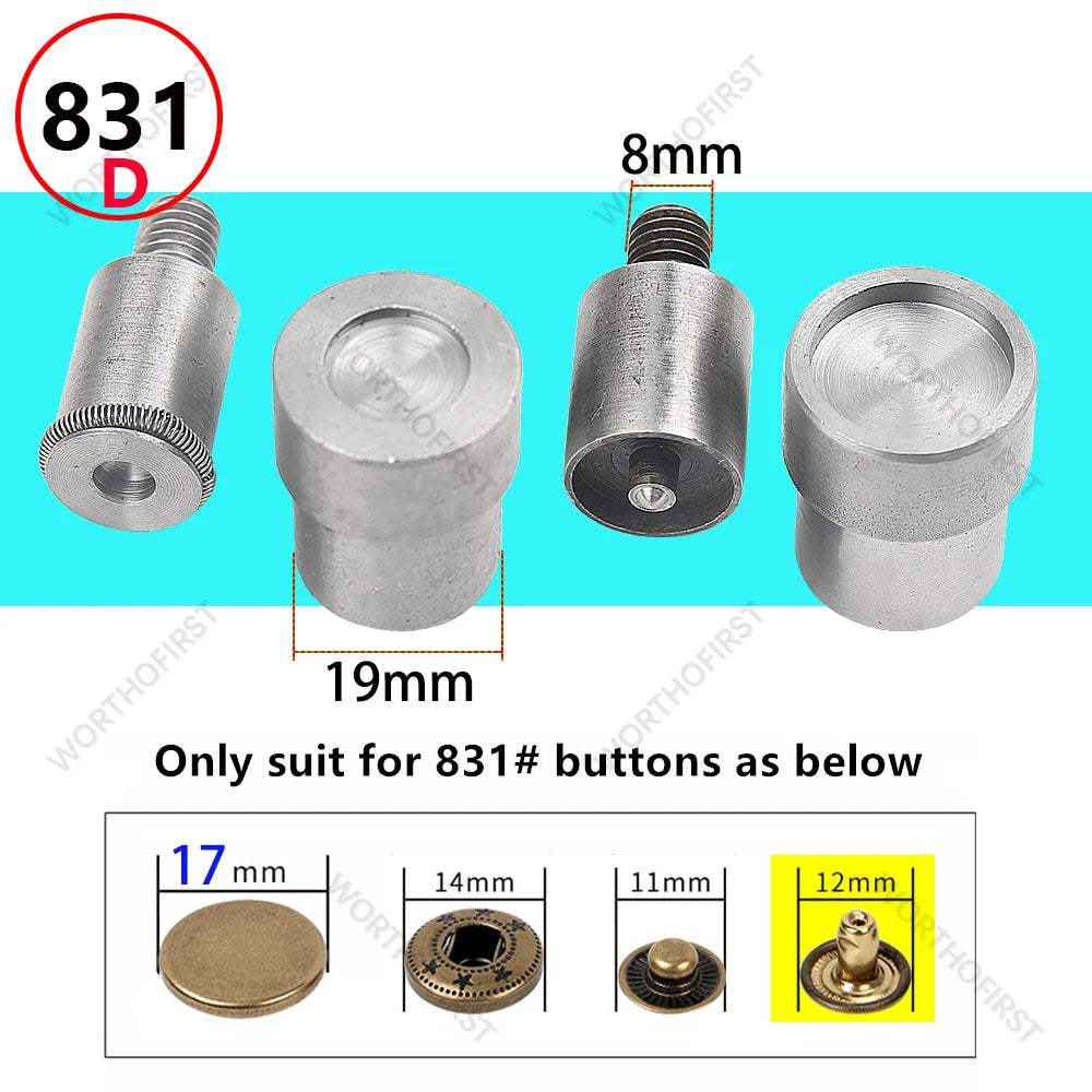 Metal Dies for Snap Buttons Hand Punch Press Machine Mold for Leathercraft Clothing Bags Sewing Accessories