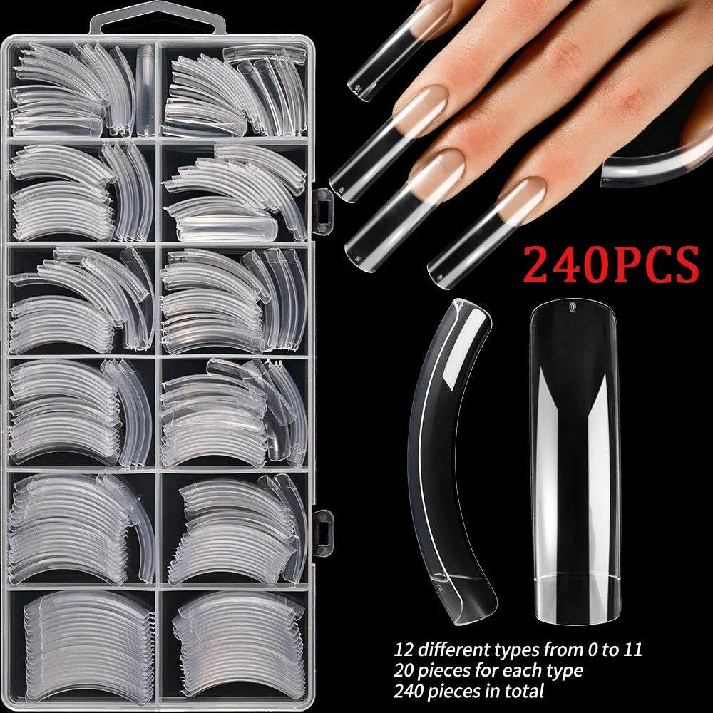 576pcs/Box Colorful Fake Nails Black Red Design Fake Nail Oval Short Square Press On False Nails Mixed Full Cover Nail Tips
