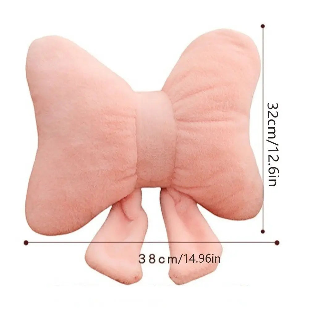 Neck Rest Pillow Plush Bow Pillow Cute Waist Support Bow Throw Pillows Soft Solid Color Bowknot Waist Pillows Seat Ornaments
