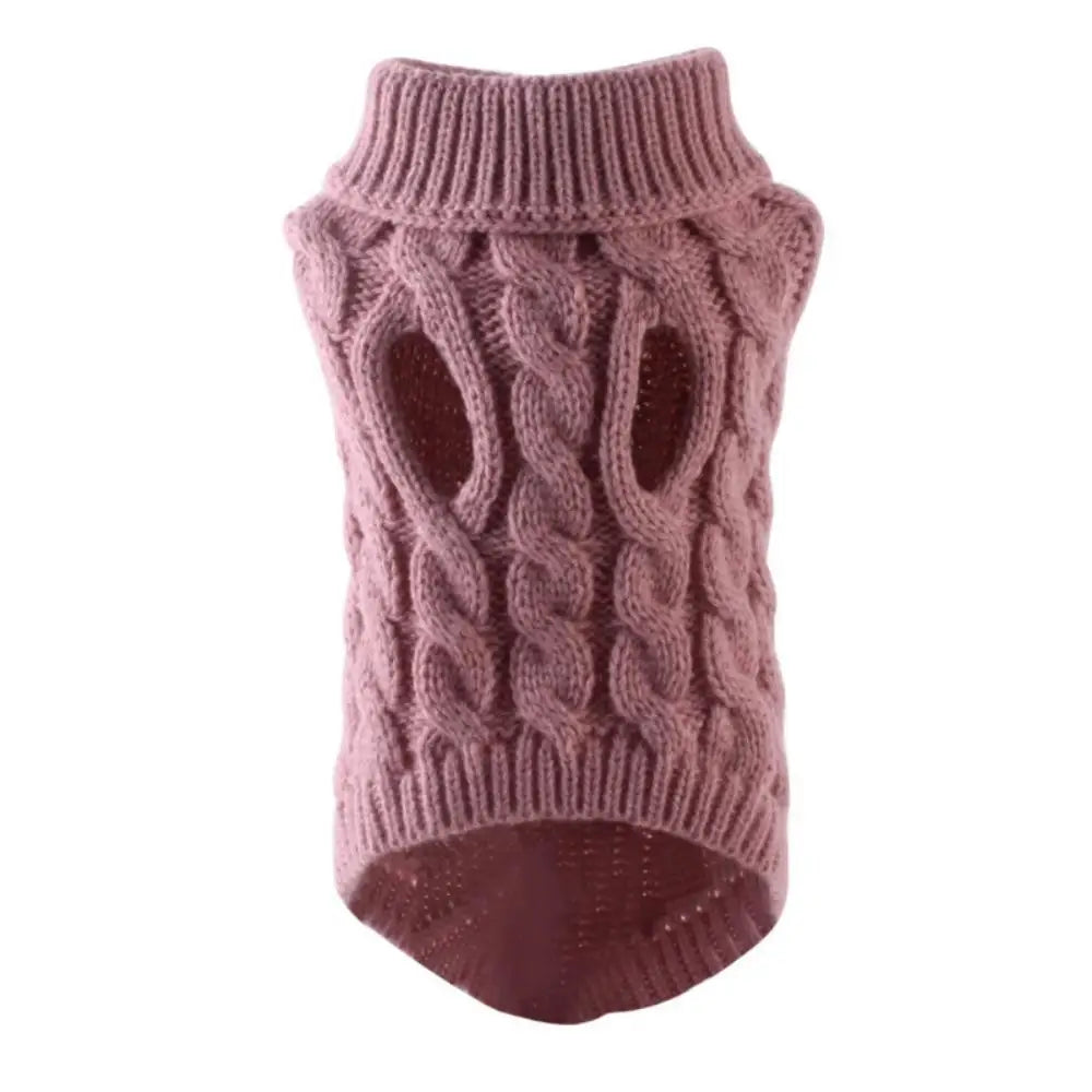 New Pet Small Pet Dog Clothes Sweater Fashion Autumn Winter Solid Fried Dough Twists Knitting Warm Comfort Clothing Wholesale